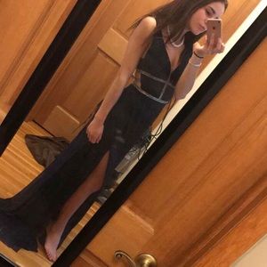 Dark blue prom dress